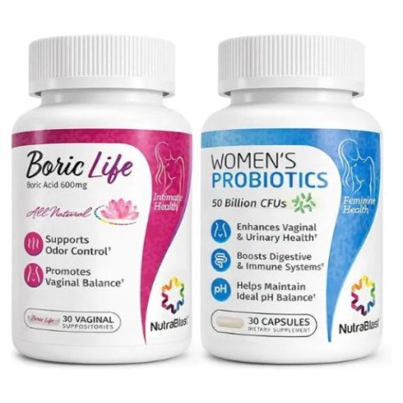 NutraBlast Boric Acid Suppositories Bundle with Women's Probiotics 30 Vaginal Suppositories in Pakistan