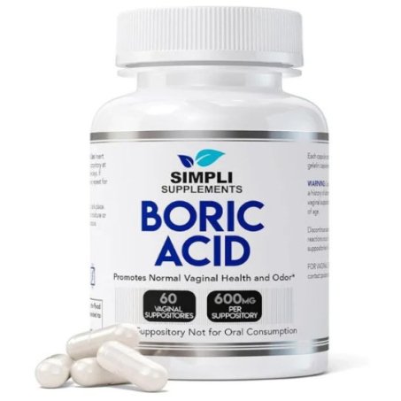 Simpli Supplements Boric Acid Suppositories for Women 600mg Capsules in Pakistan