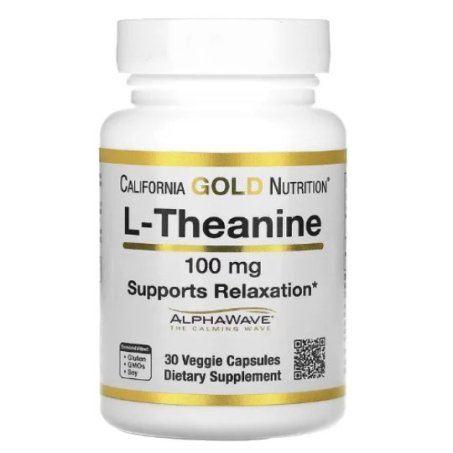 California Gold Nutrition, L-Theanine 100 mg Capsules
