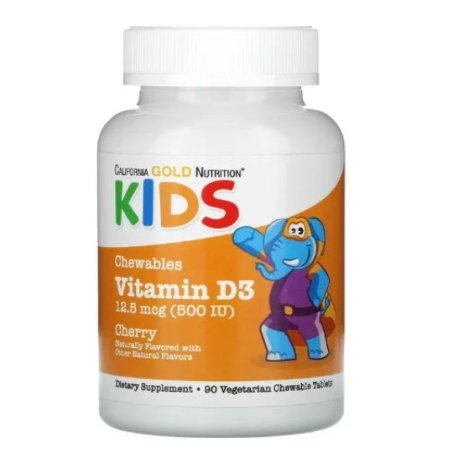 California Gold Nutrition, Chewable Vitamin D3 for children's Capsules