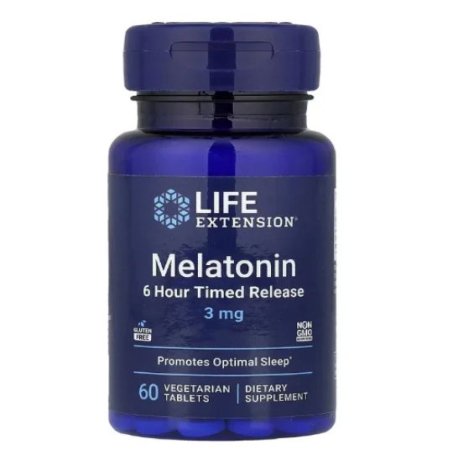 Life Extension, Melatonin, 6 Hour Timed Release, 3 mg, Tablets 