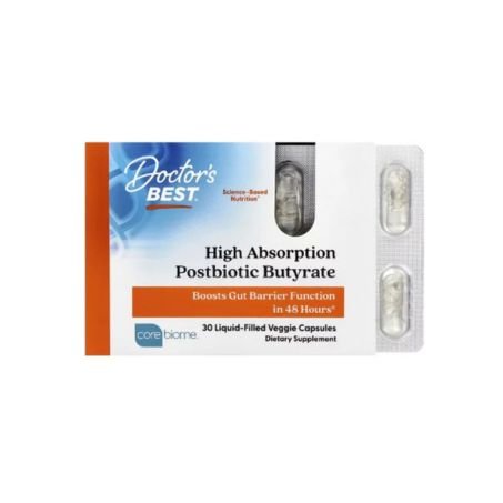 Doctor's Best, High Absorption Postbiotic Butyrate, 30 Liquid-Filled Veggie Capsules in Pakistan