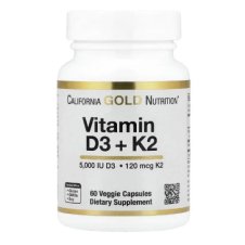 California Gold Nutrition, Vitamin D3 + K2 as MK-7,  Capsules