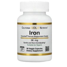 California Gold Nutrition  Iron  36 mg Capsules 