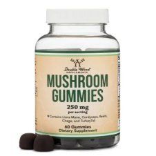 Double Wood Supplements, Mushroom Gummies, 250 mg Capsules