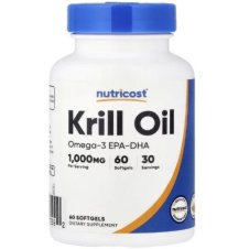 Nutricost Krill Oil 1,000 mg 60 Softgels